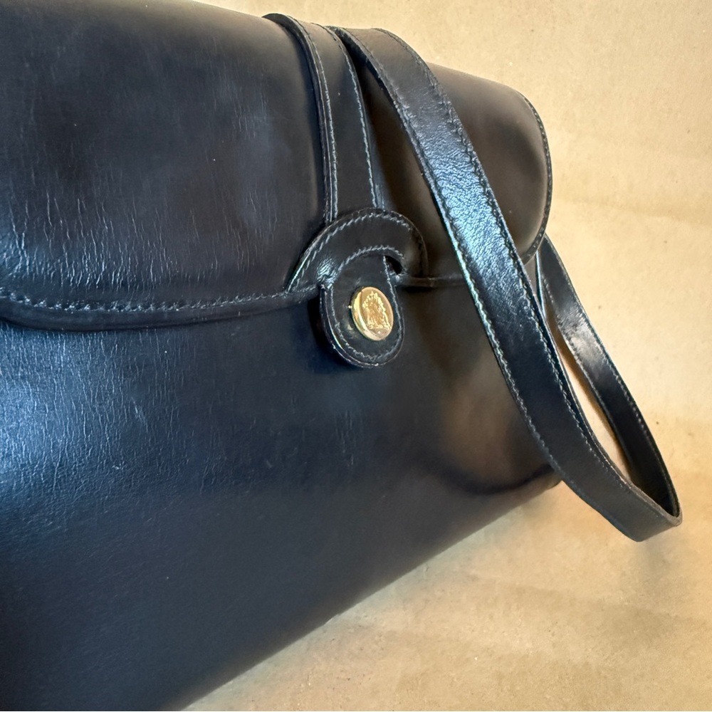 VTG Mark Cross Black Equestrian Style Shoulder Bag | Black | Made in Italy - Picture 6 of 14